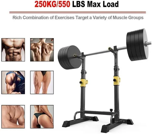Miniatura 7 de Soporte para sentadillas, estación de inmersión para barra paralela, ajustable, equipo de fitness para gimnasio en interiores y exteriores