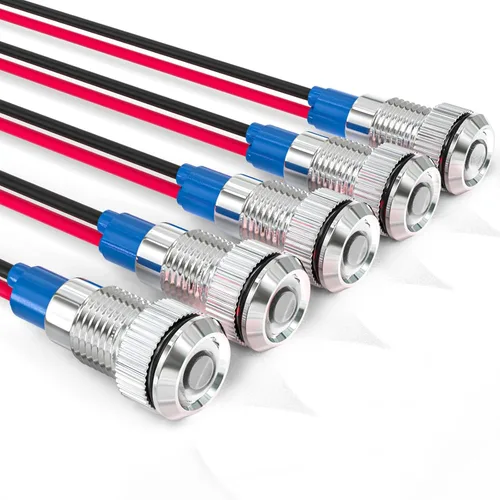 Miniatura 10 de GASHER Luz indicadora de ahorro de energía de 110V/24V/12V 20mA Tamaño del orificio de montaje 0.472 in (1/2 pulgada) Verde, Amarillo, Rojo, Azul