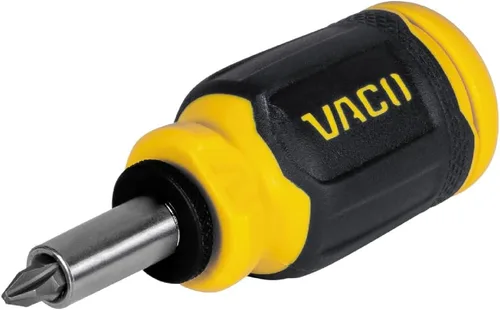 Miniatura 6 de VACO VAC1080 - Destornillador rechoncho multibroca, destornillador de impacto, herramienta magnética ajustable 8 en 1 con Phillips, ranuradas