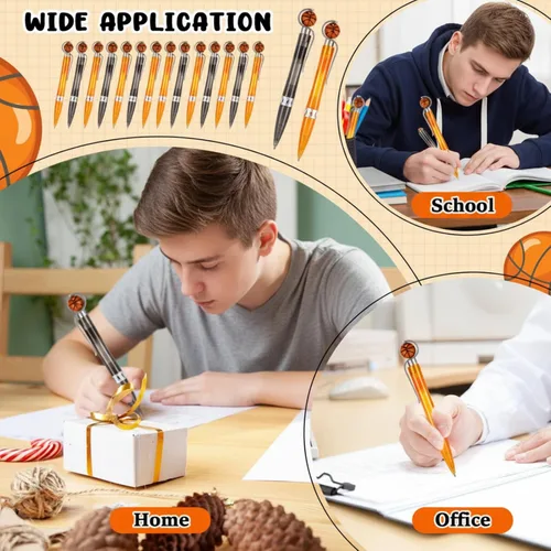 Miniatura 5 de Geyoga 40 bolígrafos de baloncesto deportivos, recuerdos de fiesta, recuerdos deportivos, bolígrafos de escritura de tinta negra para escritorio