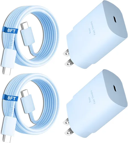 Miniatura 17 de Cargador súper rápido tipo C, bloque de cargador de pared rápido USB C de 25 W y cable de carga rápida súper largo de 8 pies para Samsung Galaxy