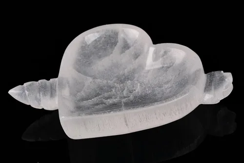 AMOYSTONE Cuenco de selenita con forma de corazón, cuenco grande de 5 pulgadas, estación de carga de cristal, color blanco para curar Wicca