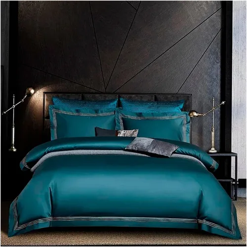 Miniatura 10 de Juego de ropa de cama de algodón egipcio de 1000 hilos, 4/6 piezas, tamaño doble, queen, king, bordado, funda de edredón, sábana, funda de almohada