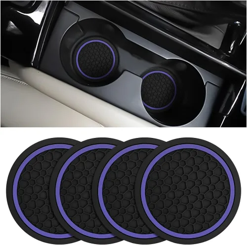 Miniatura 20 de Mandark 2 piezas posavasos para portavasos de automóvil, almohadillas antideslizantes de 2.75 pulgadas para insertar en portabotellas de agua
