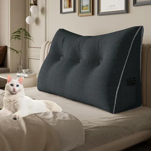 Miniatura 68 de Almohada de Cuña Engrosada de 10 libras para Cabecero Posicionador Corporal Almohada de Cuña para Cama Soporte de Respaldo Almohada Triangular
