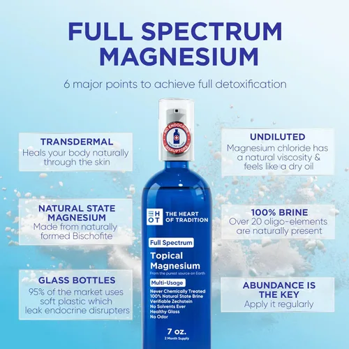 Miniatura 7 de Botella de vidrio tópico de aceite de magnesio de la antigua Zechstein Sea y traza mineral, 7 onzas – Aceite transdérmico de magnesio puro