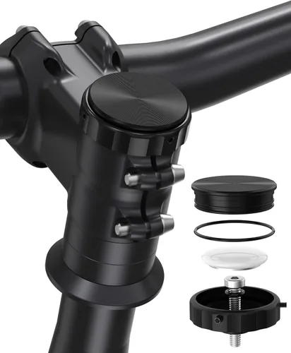 SUPMEGA Soporte de bicicleta para AirTag (Gen 1 y 2), soporte oculto para tapa de vástago de bicicleta para AirTag, accesorio antirrobo para