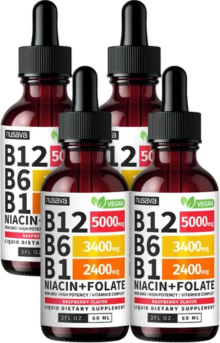 Miniatura 15 de Paquete de 2 gotas líquidas de vitamina B12 y B6, complejo de vitamina B sublingual B12 - Vitamina B 12 de 5000 mcg - B12 metilcobalamina