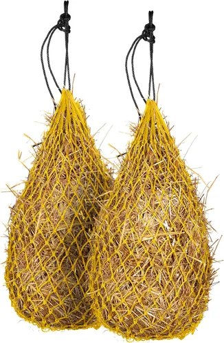 Miniatura 13 de Majestic Ally 2 redes de heno de alimentación lenta de 42 pulgadas para caballos, agujeros pequeños fuertes de 2 x 2 pulgadas, cuerda de nailon