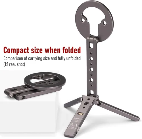 Miniatura 2 de Trípode magnético ultracompacto para iPhone Diseño de gancho plegable, 20 imanes N52, zapata fría y tornillo de 1/4 pulgadas, soporte
