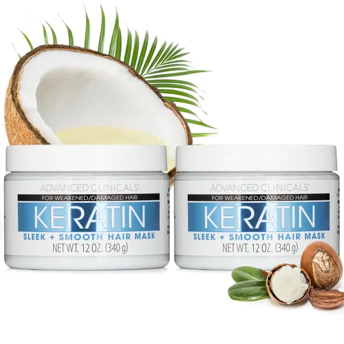 Miniatura 12 de Advanced Clinicals Biotin - Mascarilla reparadora antiroturas para el cabello, fortalece el cabello roto y teñido con acondicionador profundo