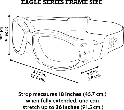 Miniatura 6 de Birdz 2 pares de gafas de equitación deportivas Eagle negro mate acolchadas con lente reflectante azul/naranja ReflecTech