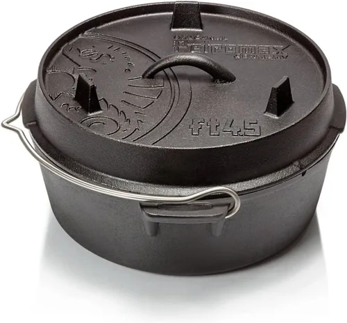 Miniatura 10 de Petromax Horno holandés de hierro fundido para cocinar u hornear al aire libre sobre una fogata o en la cocina del hogar, los utensilios de cocina