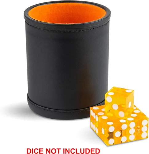 Miniatura 3 de Taza de dados de cuero para juegos de mesa, forro de fieltro naranja