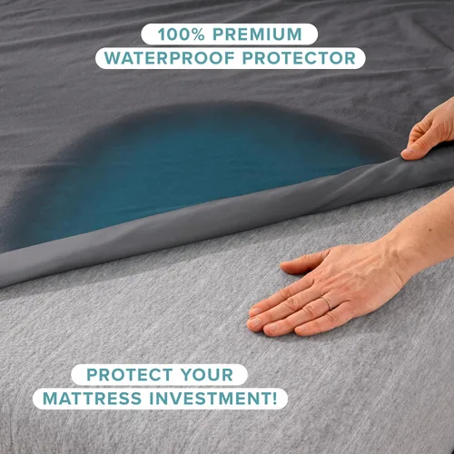 Miniatura 2 de Bare Home Protector de colchón tamaño Twin, 100% impermeable y transpirable, funda de colchón refrescante, protege contra derrames, sin vinilo, sin