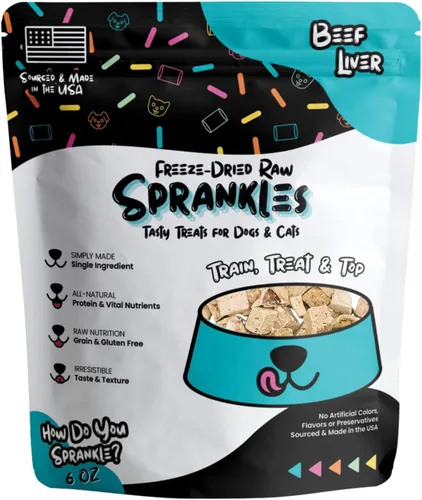 Golosinas de hígado de res liofilizadas para gatos y perros, un solo ingrediente, totalmente natural, sin granos, con alto contenido de proteínas,
