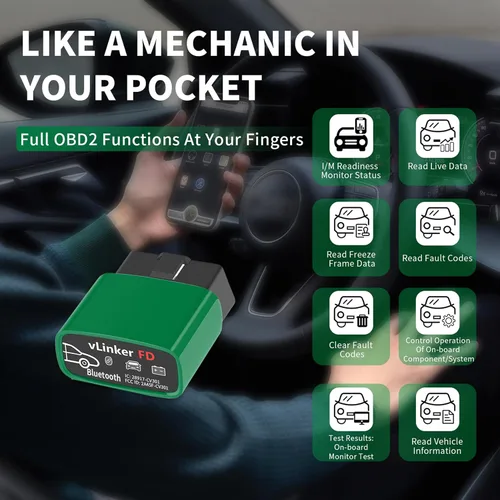 Miniatura 3 de VGATE vLinker FD Bluetooth OBD2 Escáner Herramienta de Diagnóstico, Lectores de Código de Automóvil y Herramientas de Escaneo para Android y Windows