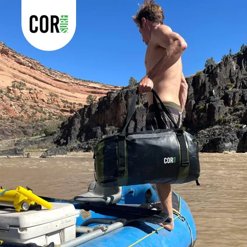 Miniatura 7 de Bolsa de lona impermeable de 60 litros extra grande Bolsa de lona seca resistente con correas de compresión duraderas y asas para surf, remo
