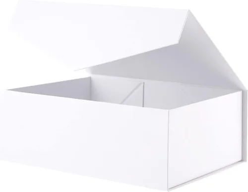 Miniatura 13 de BLK&WH Caja de regalo de 9 x 6.5 x 3.8 pulgadas, caja de regalo negra, caja de padrino, caja plegable con tapa de cierre magnético para embalaje