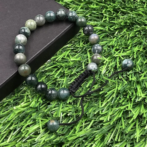 Miniatura 6 de AAA MUSS AGATE - Cuentas de cristal de piedras preciosas naturales para curación natural, unisex, pulseras de macramé ajustables de 0.315 in