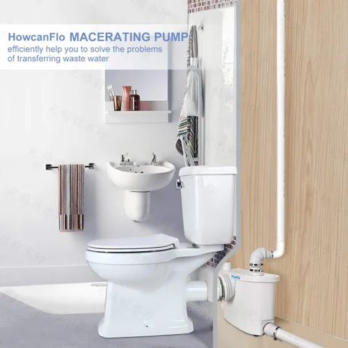 Miniatura 2 de 500pro - Bomba maceradora con cuchillas impulsoras, bomba de alcantarillado, 3 conexiones para baño, fregadero, sótano, eliminación de agua