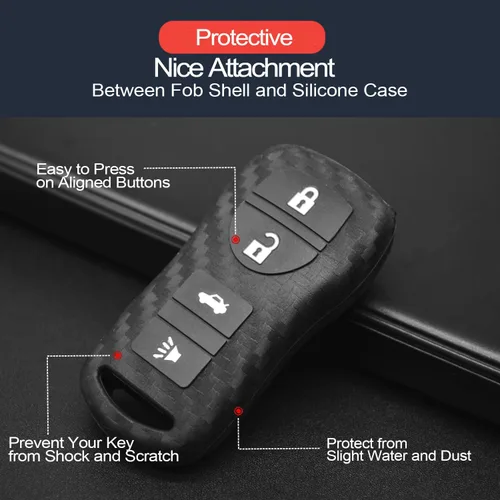 Miniatura 4 de 2 piezas compatibles con Nissan 350Z Altima Armada Maxima Quest Sentra Infiniti EX35 FX35 FX45 G35 I35 Q45 QX56 aspecto de fibra de carbono cubierta