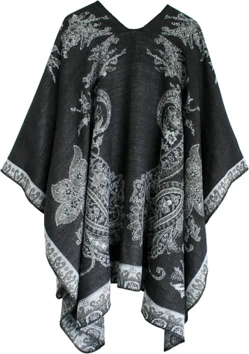 Miniatura 108 de Urban CoCo Poncho de colores para mujer, chal con frente abierto, color en bloques