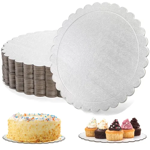 Tebery Paquete de 15 tablas redondas para tartas, platos de cartón resistentes de 10 pulgadas, círculos de pizza a prueba de grasa para postres,