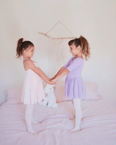 Miniatura 7 de Stelle - Vestido de bailarina para niña, con leotardo, estilo canesú, para gimnasia o ballet (para niñas pequeñas y grandes)