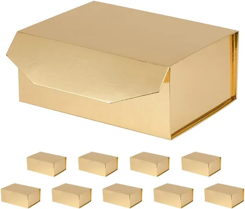 Miniatura 10 de Caja de regalo negra con tapa de 12 x 8 x 2.5 pulgadas, caja de regalo magnética para envolver, caja de regalo a granel para regalo, grano de malla