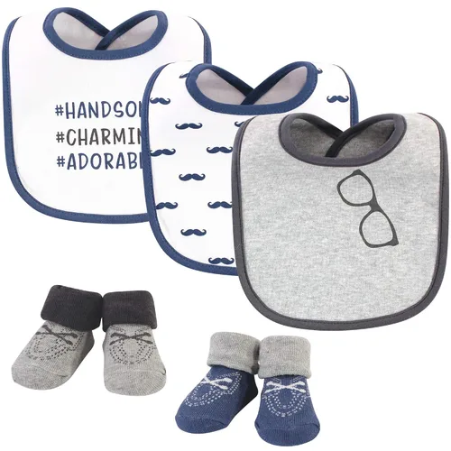 Miniatura 30 de Hudson Baby Conjunto de babero y calcetines unisex de algodón para bebé, Tamaño único Chica Calabaza