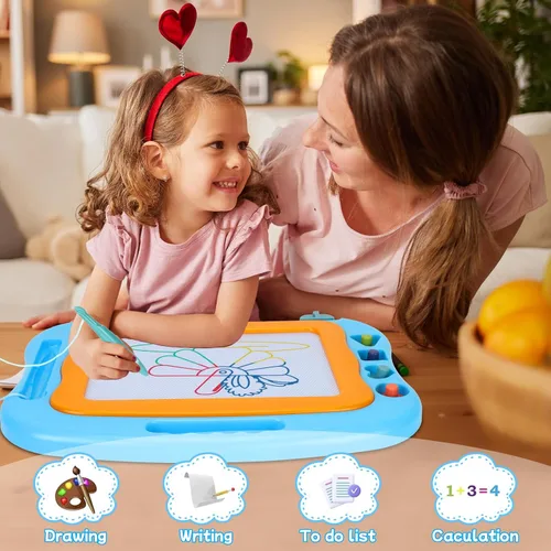 Miniatura 4 de BABLOCVID - Pizarra magnética para dibujar, juguetes para niños pequeños para niños y niñas, pizarra de garabatos borrable de 15 pulgadas