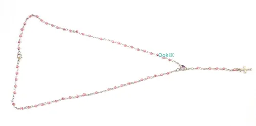 Miniatura 4 de Ooki Rosario de bebé bendito en frasco de vidrio con cuentas rosario rosario de cuentas rosario de bautizo plata católico crucifijo collar de fiesta