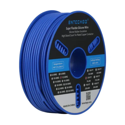 Miniatura 13 de BNTECHGO Carrete de alambre de silicona calibre 12, 50 pies, color marrón, flexible, 12 AWG, alambre de cobre estañado trenzado