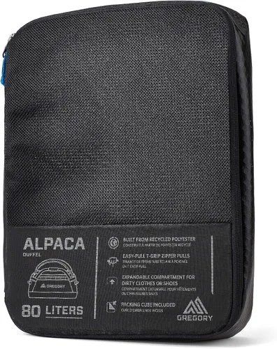 Miniatura 34 de Gregory Alpaca - Bolsa de lona resistente al agua para viajes de aventura y equipo con cubo de embalaje incluido, Negro obsidiana, 100L