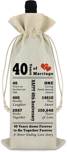 Miniatura 9 de Gfhzdmf Regalo de boda de 10º aniversario para esposa, marido, bolsa de vino, regalo de matrimonio de 10 años para mujeres y hombres, bolsa