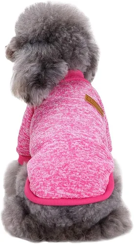 Miniatura 18 de Suéter de punto clásico para perros y mascotas, cálido para invierno, abrigo para mascotas, suéter suave para perros pequeños (XS, marrón)