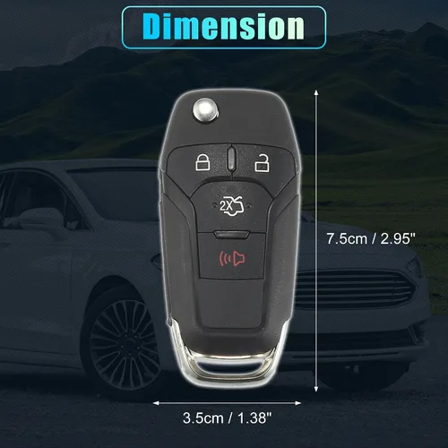 Miniatura 6 de X AUTOHAUX 315MHz N5F-A08TAA reemplazo inteligente de proximidad sin llave llave llave remoto llavero para Ford Fusion 2013 2014 2015 2016 4 botones