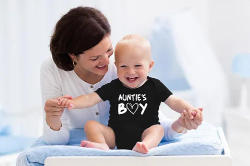 Miniatura 6 de AW Fashions Auntie's Boy - Body para bebé, divertido y lindo traje para bebé, adorable mameluco para recién nacido