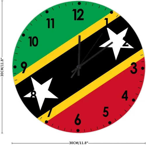 Miniatura 731 de Cheyan Reloj de pared con bandera de Canadá de 12 pulgadas, silencioso, sin tictac, de PVC, funciona con pilas, reloj redondo decorativo, regalo
