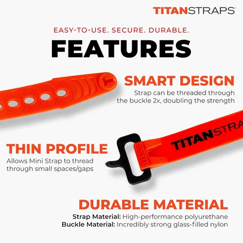 Miniatura 3 de Titan Utility Straps – Juego de mini correas para organizar cables de ordenador, manualidades y cañas de pescar