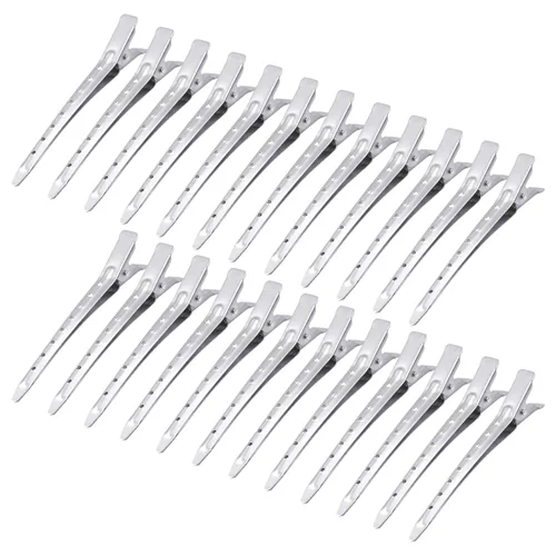 Miniatura 13 de 24 Paquetes de Pinzas Pico de Pato, Bantoye 2.75 Pulgadas Pinzas de Cocodrilo Rizadoras de Metal Antioxidante con Agujeros para Peinado del Cabello