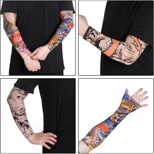 Miniatura 5 de HOVEOX 20 fundas temporales de tatuaje para brazos, mangas de protección solar para brazos, mangas de tatuaje temporales, fundas para tatuajes