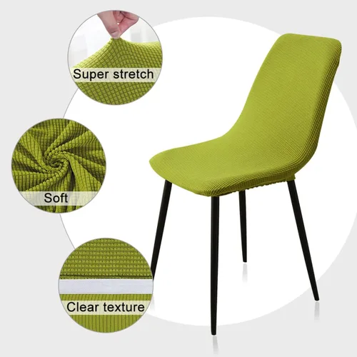 Miniatura 4 de Juego de 4/6/2 fundas elásticas de terciopelo para sillas de comedor, fundas de silla de comedor, estilo moderno, universal, sin brazos, protector