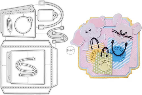 Miniatura 18 de DzIxY One Cloud Border Label Troqueles de corte de metal para kit de fabricación de tarjetas, troqueles de papel de gofrado, plantillas de máquina 6