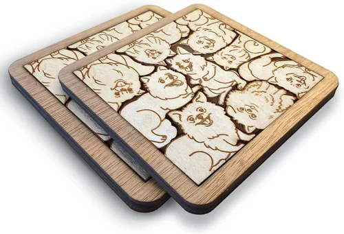 Miniatura 12 de 02 Posavasos de Perro Beagle - Juego de Posavasos de Madera con Rompecabezas de Perro Beagle - Posavasos Entrelazados tipo Rompecabezas con Diseño