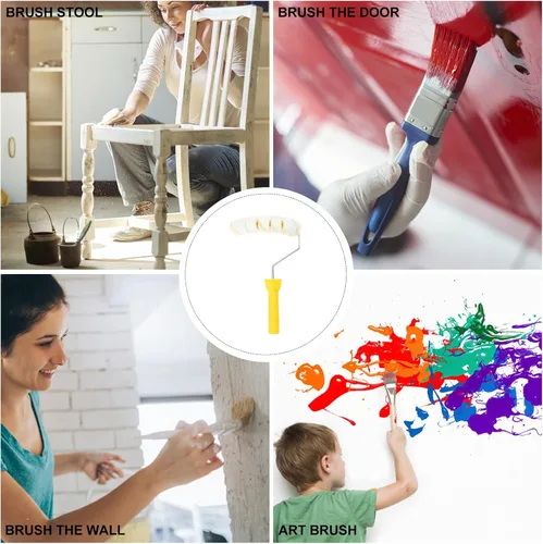 Miniatura 9 de TEHAUX Cepillo profesional para pintura de tuberías con 7 ruedas, herramienta de pintura de tubo ligero para tuberías de agua de gas natural, fácil