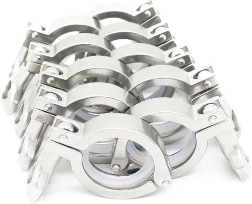 Miniatura 18 de Acero inoxidable 304 Single Pin Heavy Duty Tri Clamp con tuerca de ala para virola TC 1.5 "con 1 unid junta de silicona