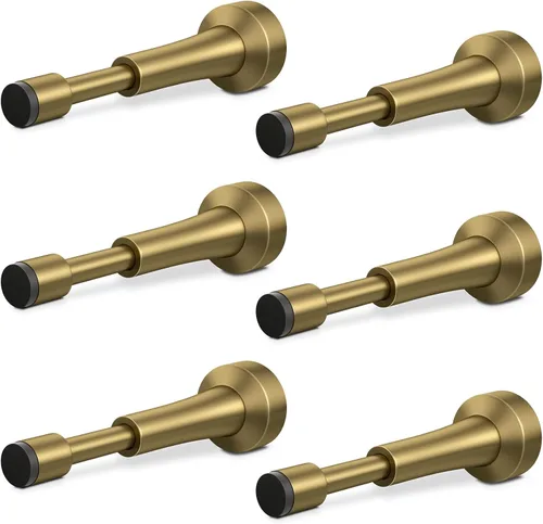 Miniatura 30 de 3 topes de puerta de resorte para pared, tope de puerta de 4.33 pulgadas para parte inferior de la puerta, topes de puerta de aluminio con punta