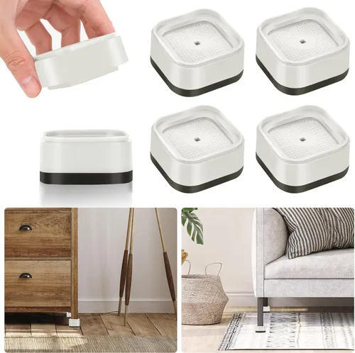Miniatura 36 de Paquete de 12 elevadores de muebles de 1, 2 o 3 pulgadas, elevadores de cama ajustables resistentes para mesa, escritorio, sofá, silla, gabinete